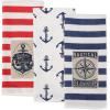 image:imageDII Maritime Collection Kitchen Dishtowel Set 18x28 Anchor Stripes 3 PieceAnchor Stripes