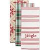 image:imageDII Nordic Christmas Collection Plaid amp Stripes Holiday Dish Towels Kitchen Towel Set 18x28 Scandinavian Snowflakes Plaid amp Stripe 3 CountJingle Stripe  Green Plaid  Red Snowflakes