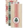 image:imageDII Nordic Christmas Collection Plaid amp Stripes Holiday Dish Towels Kitchen Towel Set 18x28 Scandinavian Snowflakes Plaid amp Stripe 3 CountNoel Tree