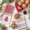 image:imageDII Nordic Christmas Collection Plaid amp Stripes Holiday Dish Towels Kitchen Towel Set 18x28 Scandinavian Snowflakes Plaid amp Stripe 3 CountRed Stripes