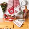 image:imageDII Nordic Christmas Collection Plaid amp Stripes Holiday Dish Towels Kitchen Towel Set 18x28 Scandinavian Snowflakes Plaid amp Stripe 3 CountRed Stripes