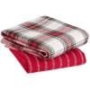 image:imageDII Vintage Christmas Tea Towels Decorative Holiday Kitchen Dish Towel Set 18x28 Tartain Plaid amp Thin Red Stripe 2 PieceHoliday Plaid  RedWhite Stripe