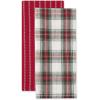 image:imageDII Vintage Christmas Tea Towels Decorative Holiday Kitchen Dish Towel Set 18x28 Tartain Plaid amp Thin Red Stripe 2 PieceHoliday Plaid  RedWhite Stripe