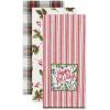 image:imageDII Vintage Christmas Tea Towels Decorative Holiday Kitchen Dish Towel Set 18x28 Tartain Plaid amp Thin Red Stripe 2 PieceHolly  Plaid  Red Stripe