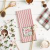 image:imageDII Vintage Christmas Tea Towels Decorative Holiday Kitchen Dish Towel Set 18x28 Tartain Plaid amp Thin Red Stripe 2 PieceHolly Jolly Sprigs  Red Stripe