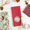 image:imageDII Vintage Christmas Tea Towels Decorative Holiday Kitchen Dish Towel Set 18x28 Tartain Plaid amp Thin Red Stripe 2 PieceMerry Holly Floral  Plaid  Stripe