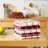 image:imageDII Washed Waffle Collection Oversized Preshrunk Ultra Absorbant Dishcloth Set 12x12 Stone 6 PieceBarn Red