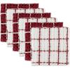image:imageDII Washed Waffle Collection Oversized Preshrunk Ultra Absorbant Dishcloth Set 12x12 Stone 6 PieceBarn Red