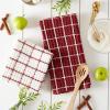 image:imageDII Washed Waffle Collection Oversized Preshrunk Ultra Absorbant Dishcloth Set 12x12 Stone 6 PieceBarn Red