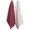image:imageDII Washed Waffle Collection Oversized Preshrunk Ultra Absorbant Dishcloth Set 12x12 Stone 6 PieceBarn Red