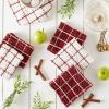 image:imageDII Washed Waffle Collection Oversized Preshrunk Ultra Absorbant Dishcloth Set 12x12 Stone 6 PieceBarn Red
