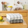 image:imageDII Washed Waffle Collection Oversized Preshrunk Ultra Absorbant Dishcloth Set 12x12 Stone 6 PieceGray