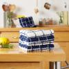 image:imageDII Washed Waffle Collection Oversized Preshrunk Ultra Absorbant Dishcloth Set 12x12 Stone 6 PieceNautical Blue