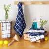 image:imageDII Washed Waffle Collection Oversized Preshrunk Ultra Absorbant Dishcloth Set 12x12 Stone 6 PieceNautical Blue