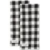 image:imageDII Washed Waffle Weave Collection Dishtowel Set 18x28 Black Check 2 PieceBlack Check