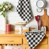 image:imageDII Washed Waffle Weave Collection Dishtowel Set 18x28 Black Check 2 PieceBlack Check