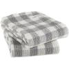image:imageDII Washed Waffle Weave Collection Dishtowel Set 18x28 Black Check 2 PieceDove Gray Check