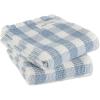 image:imageDII Washed Waffle Weave Collection Dishtowel Set 18x28 Black Check 2 PieceDusty Blue
