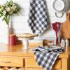 image:imageDII Washed Waffle Weave Collection Dishtowel Set 18x28 Dove Gray Check 2 PieceDenim Check