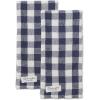 image:imageDII Washed Waffle Weave Collection Dishtowel Set 18x28 Dove Gray Check 2 PieceDenim Check
