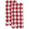 image:imageDII Washed Waffle Weave Collection Dishtowel Set 18x28 Dove Gray Check 2 PieceRed Cider Check