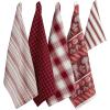image:imageDII Assorted Pattern Kitchen Collection Dishtowels amp Dishcloth Marine Blue 5 PieceGarnet
