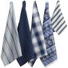 image:imageDII Assorted Pattern Kitchen Collection Dishtowels amp Dishcloth Marine Blue 5 PieceMarine Blue