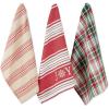Joy Snowflake Stripe  Green Plaid