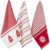 image:imageDII Nordic Christmas Collection Plaid amp Stripes Holiday Dish Towels Kitchen Towel Set 18x28 Scandinavian Snowflakes Plaid amp Stripe 3 CountRed Stripes