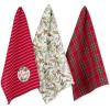 image:imageDII Vintage Christmas Tea Towels Decorative Holiday Kitchen Dish Towel Set 18x28 Tartain Plaid amp Thin Red Stripe 2 PieceMerry Holly Floral  Plaid  Stripe