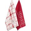 image:imageDII Vintage Christmas Tea Towels Decorative Holiday Kitchen Dish Towel Set 18x28 Tartain Plaid amp Thin Red Stripe 2 PieceNorth Pole Plaid