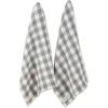 image:imageDII Washed Waffle Weave Collection Dishtowel Set 18x28 Black Check 2 PieceDove Gray Check