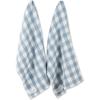 image:imageDII Washed Waffle Weave Collection Dishtowel Set 18x28 Black Check 2 PieceDusty Blue