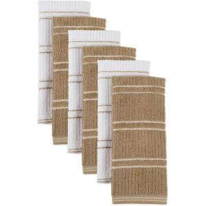 image:imageDII Basic Ribbed Terry Kitchen Basics Collection Mocha Dishcloths 12 PieceMocha