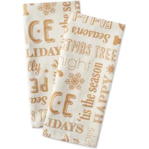 image:imageDII Christmas Dish Towels Decorative Metallic Holiday Kitchen Towel Set 18x28 Snowflakes 3 CountGold Collage