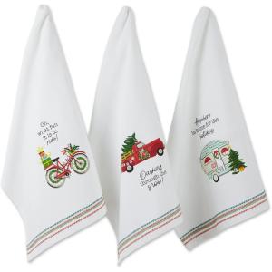 image:imageDII Christmas Kitchen Towels Decorative Embellished Cotton Dish Towel Set 18x28 Let It Snow 2 CountHoliday on Wheels