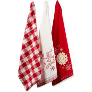 image:imageDII Christmas Kitchen Towels Decorative Embellished Cotton Dish Towel Set 18x28 Let It Snow 2 CountLet It Snow