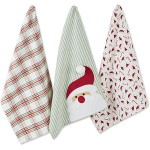 image:imageDII Christmas Kitchen Towels Decorative Embellished Cotton Dish Towel Set 18x28 Let It Snow 2 CountSanta