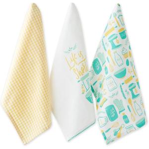 image:imageDII Cotton Kitchen Towel Set Lightweight amp FastDrying Dish Towels 18x28 Mimosas 3 PieceLife is Short