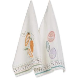 image:imageDII Cottontail Cottage Spring Kitchen Collection DishtowelDishcloth Set Daisy Dobby 6 CountCarrots  Eggs