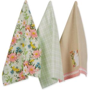 image:imageDII Cottontail Cottage Spring Kitchen Collection DishtowelDishcloth Set Daisy Dobby 6 CountFloral Meadow