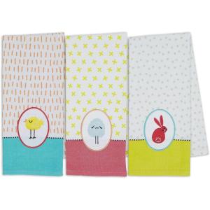 image:imageDII Easter Basics Collection Dishtowel Set 18x28 Animal Quotes 3 PieceHippity Hoppity