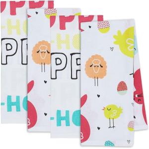 image:imageDII Easter Basics Collection Dishtowel Set 18x28 Animal Quotes 3 PieceHippity Hoppity Print