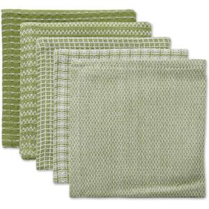 image:imageDII Everyday Kitchen Collection Assorted Dishcloth Set 12x12 Antique Green 5 CountAntique Green