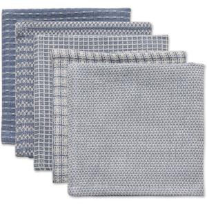 image:imageDII Everyday Kitchen Collection Assorted Dishcloth Set 12x12 Antique Green 5 CountStonewash Blue