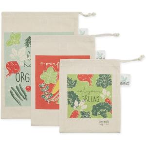 image:imageDII Farmers Market Collection Machine Washable Reusable Kitchen Dishtowel amp Dishcloth Set Veggie Print 6 PieceEat Your Greens