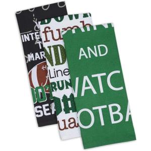 image:imageDII Football Decorations for Home amp Kitchen Game Day Party Dcor Dishtowel Set 18x28 Eat Drink Watch 3 PieceEat Drink Watch