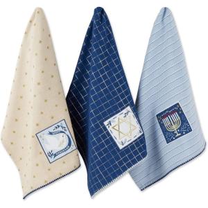 image:imageDII Hanukkah Kitchen Collection Festival of Lights Celebration Decor Dish Towel Set 18x28 Embroidered Dreidel 3 PieceHanukkah Blessings