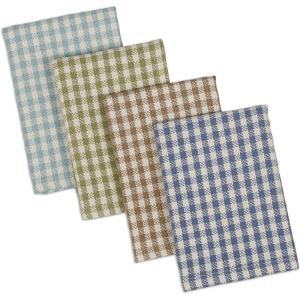 image:imageDII Heavy Duty Kitchen Towels Collection Long Lasting Quality Cotton Dish Towel 18x28 Dish Cloth 13x13 Holiday Red Checks 6 PieceLake House Blue Check