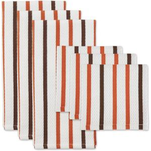 image:imageDII Heavy Duty Kitchen Towels Collection Long Lasting Quality Cotton Dish Towel 18x28 Dish Cloth 13x13 Holiday Red Checks 6 PiecePumpkin Spice Stripes